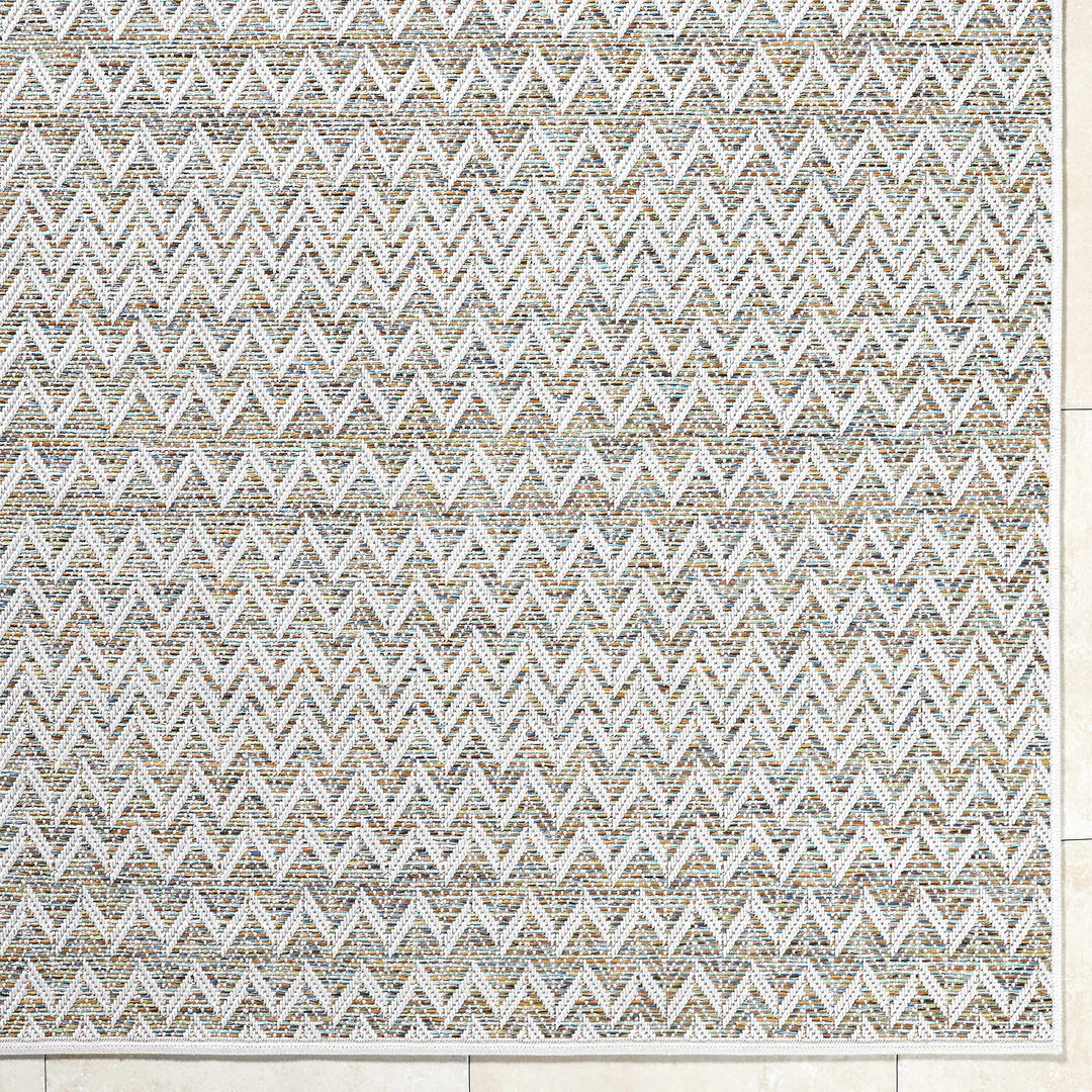 Alazne Contemporary Style Beige Outdoor Rug