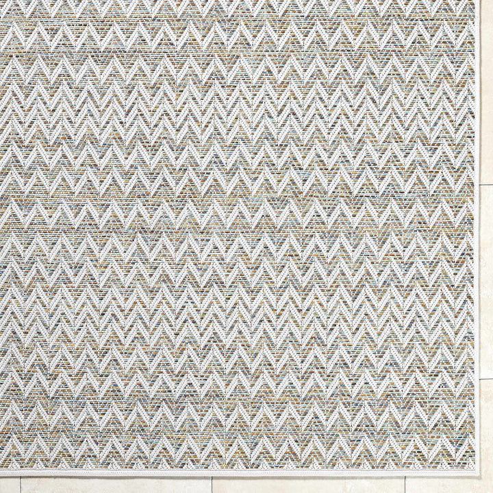 Alazne Contemporary Style Beige Outdoor Rug