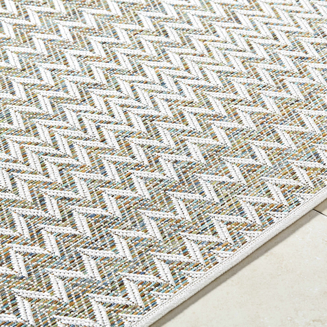 Alazne Contemporary Style Beige Outdoor Rug