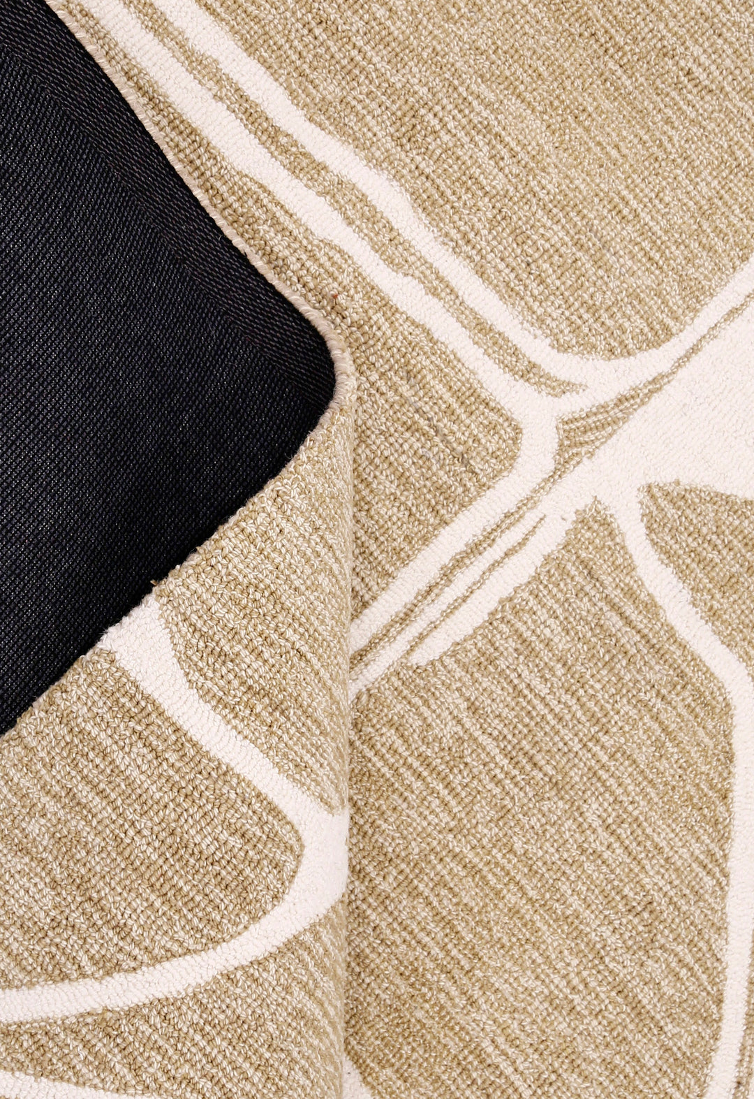 Ivory and Beige Stone Mosaic Hand-Tufted Wool Area Rug