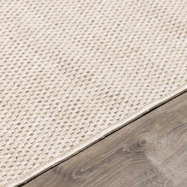 Midha Modern Solid Beige Machine Woven Rug