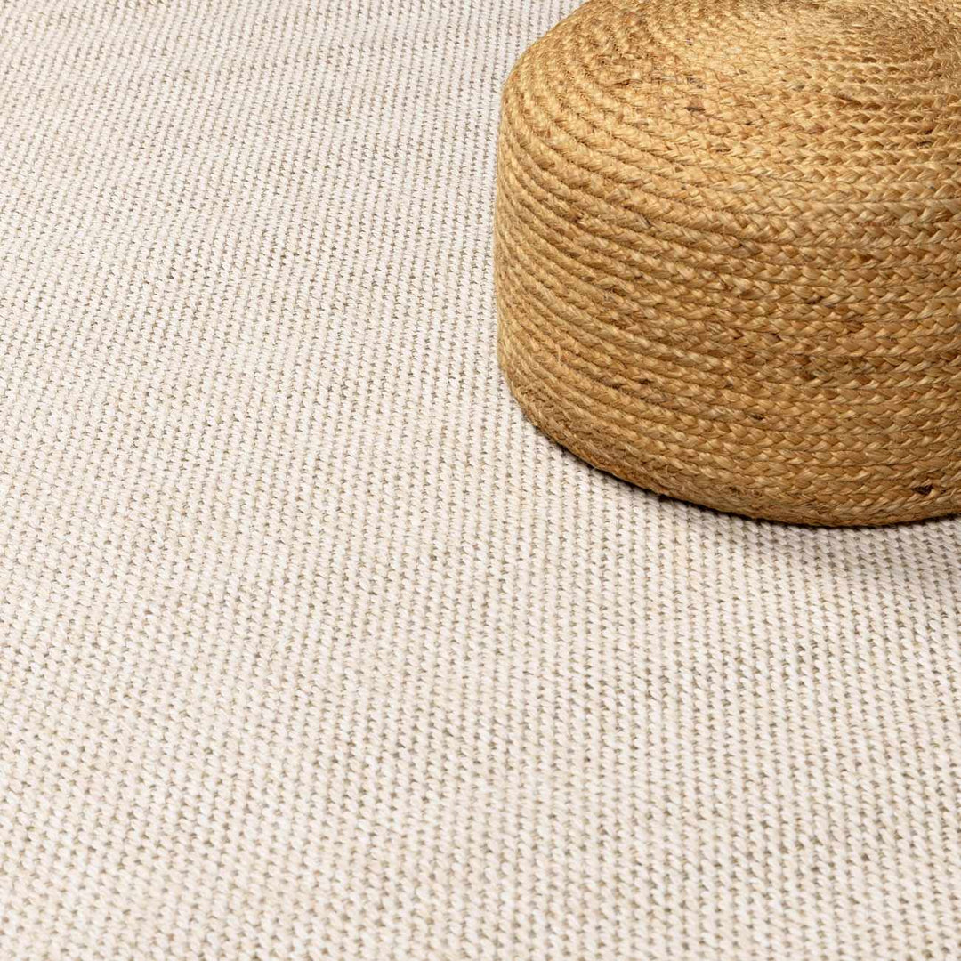Midha Modern Solid Beige Machine Woven Rug