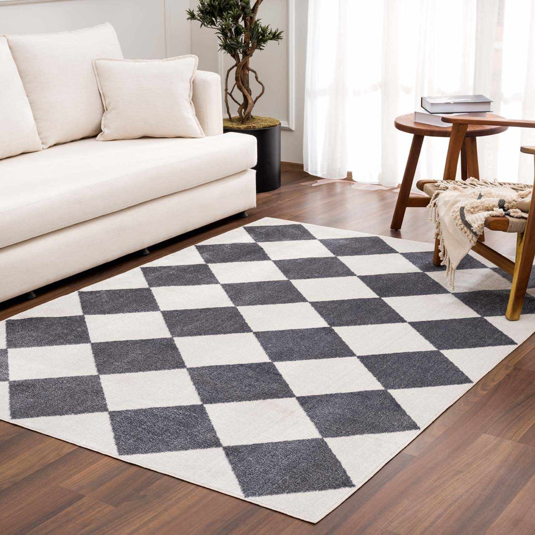 Ulric Modern Geometrical Gray Washable Area Rug