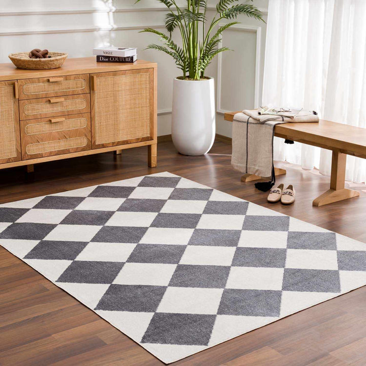 Ulric Modern Geometrical Gray Washable Area Rug