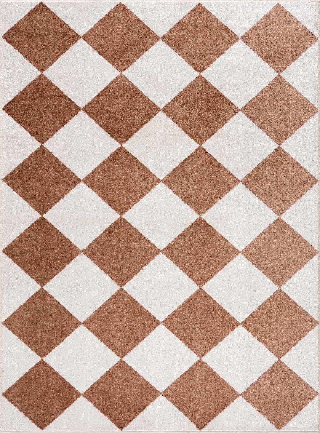 Ulric Modern Geometrical Brown And White Washable Area Rug