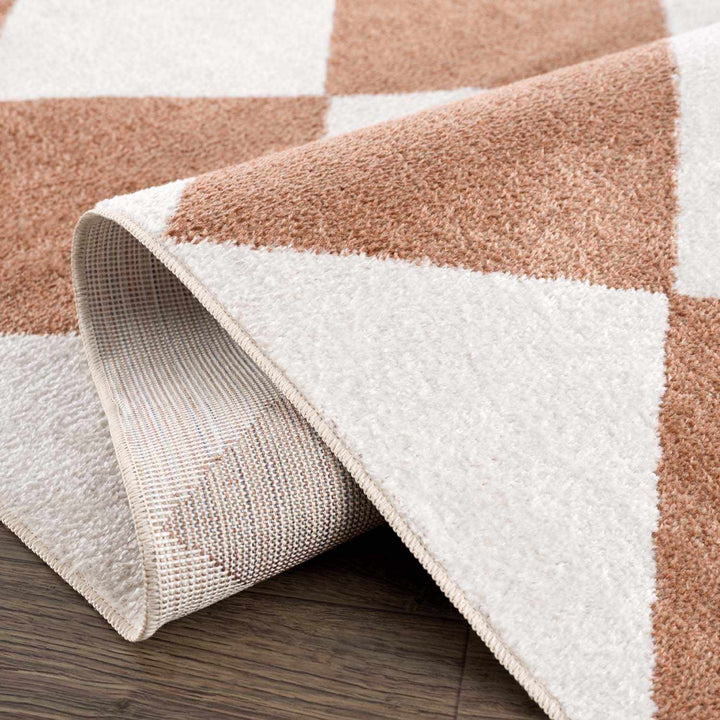 Ulric Modern Geometrical Brown And White Washable Area Rug