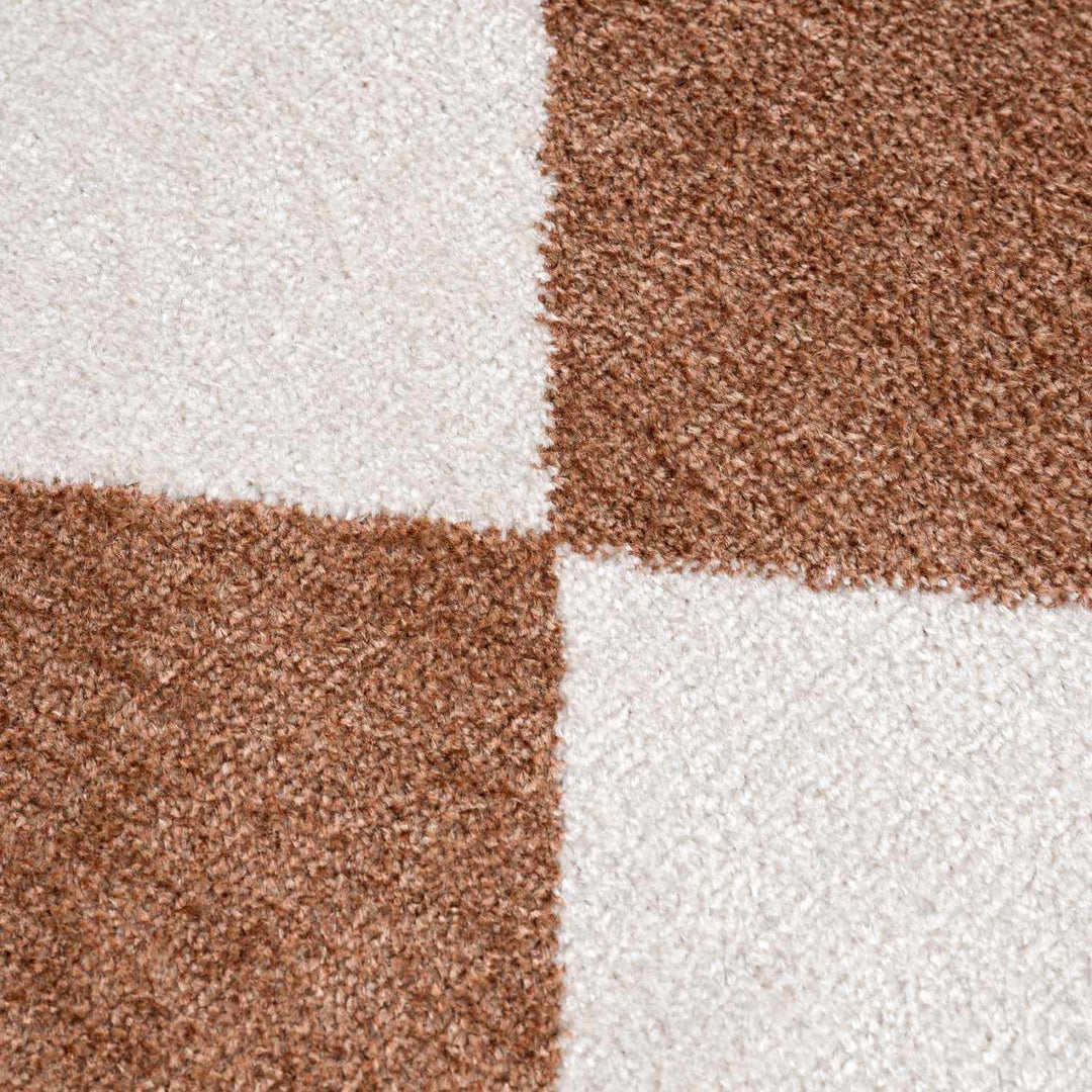Ulric Modern Geometrical Brown And White Washable Area Rug