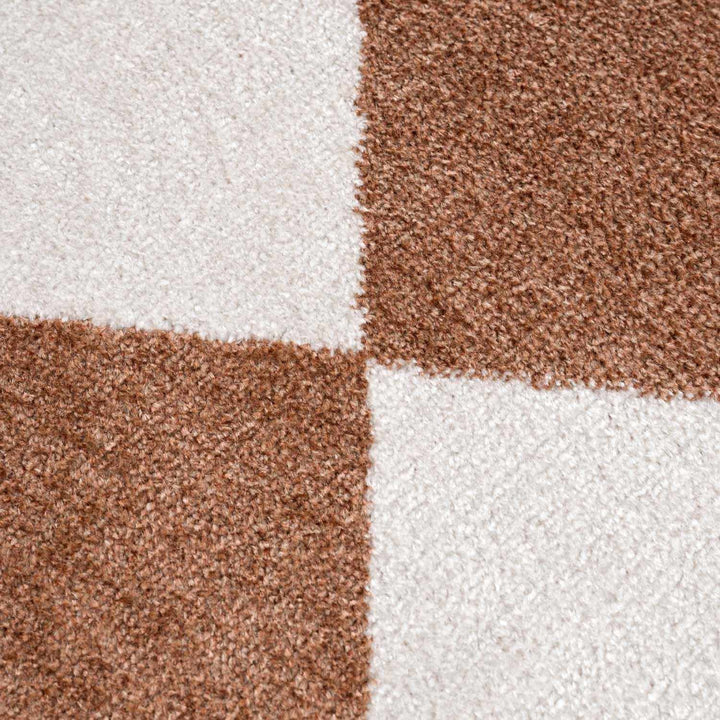 Ulric Modern Geometrical Brown And White Washable Area Rug