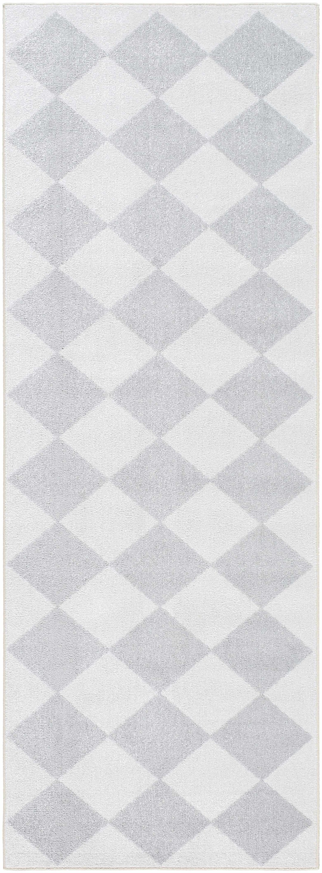 Ulric Modern Geometrical Gray And Ivory Washable Rug