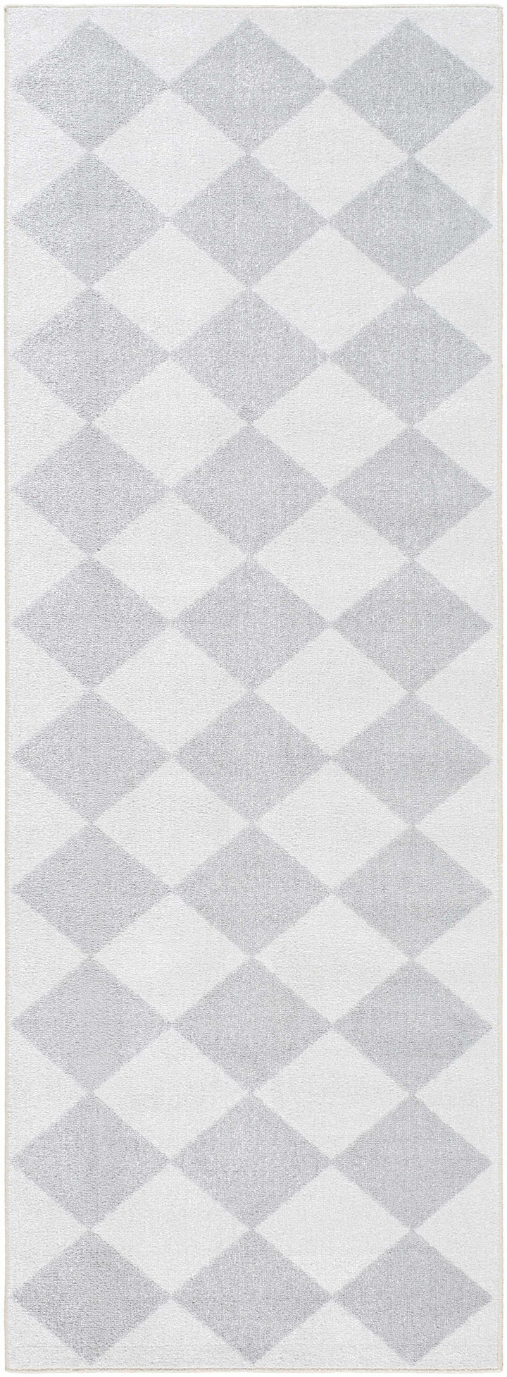 Ulric Modern Geometrical Gray And Ivory Washable Rug