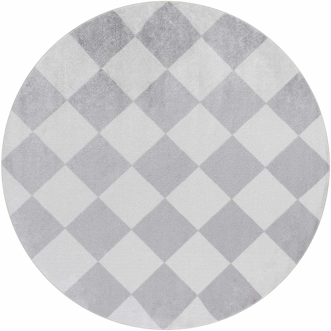 Ulric Modern Geometrical Gray And Ivory Washable Rug