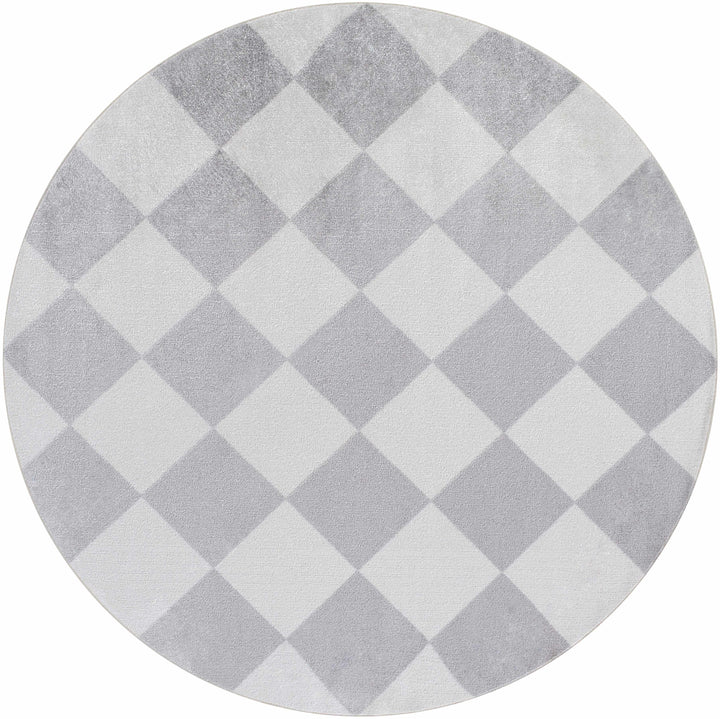 Ulric Modern Geometrical Gray And Ivory Washable Rug