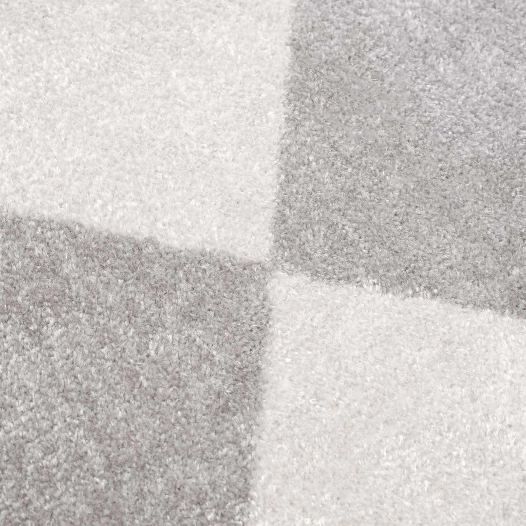 Ulric Modern Geometrical Gray And Ivory Washable Rug