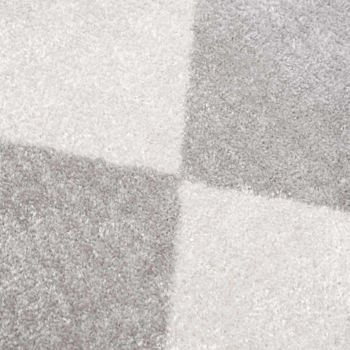 Ulric Modern Geometrical Gray And Ivory Washable Rug