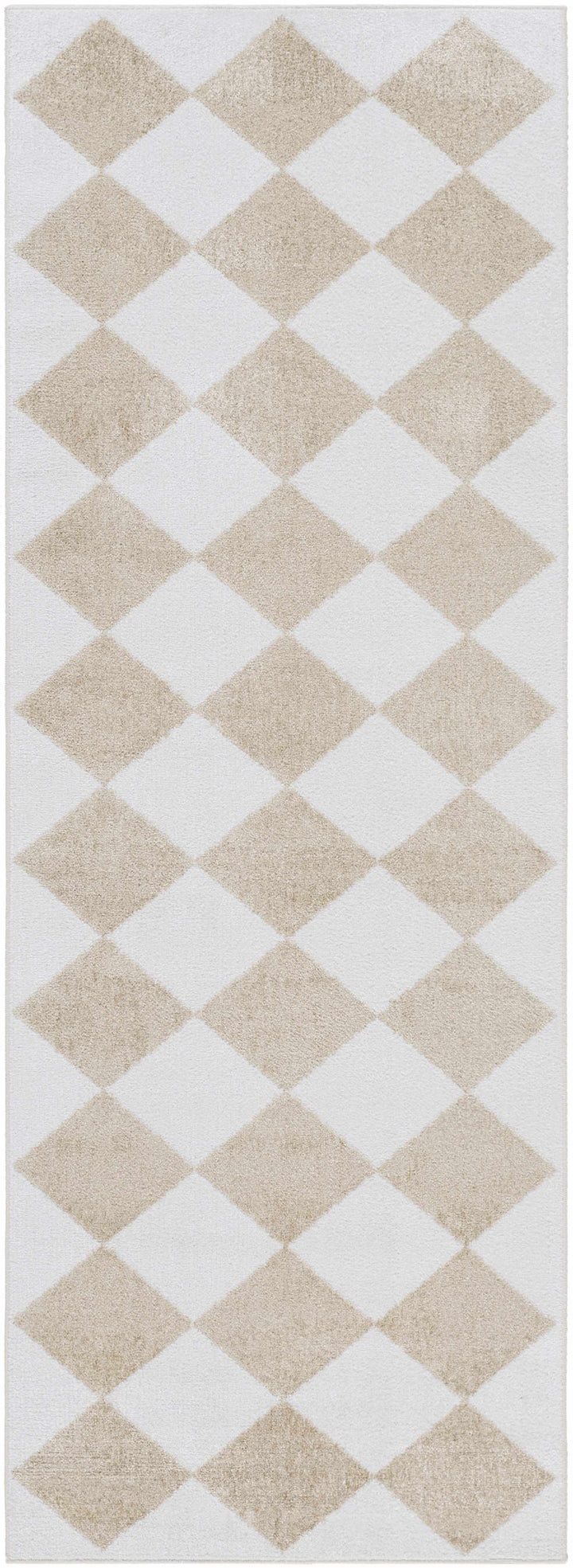 Ulric Modern Geometrical Beige And Ivory Washable Area Rug