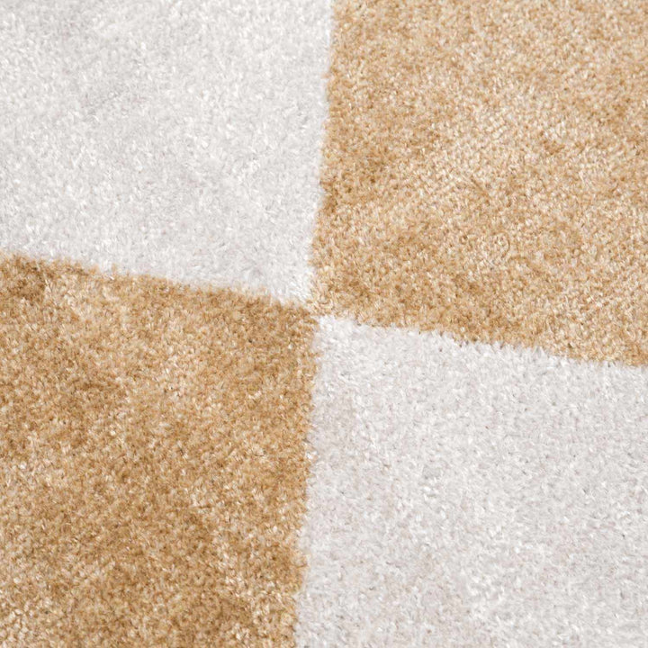Ulric Modern Geometrical Beige And Ivory Washable Area Rug