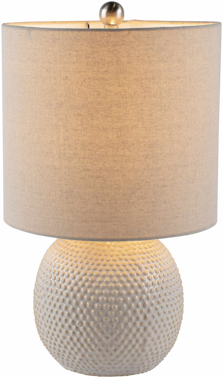 Manaloal Beige Textured Ceramic Table Lamp – Traditional Accent Light