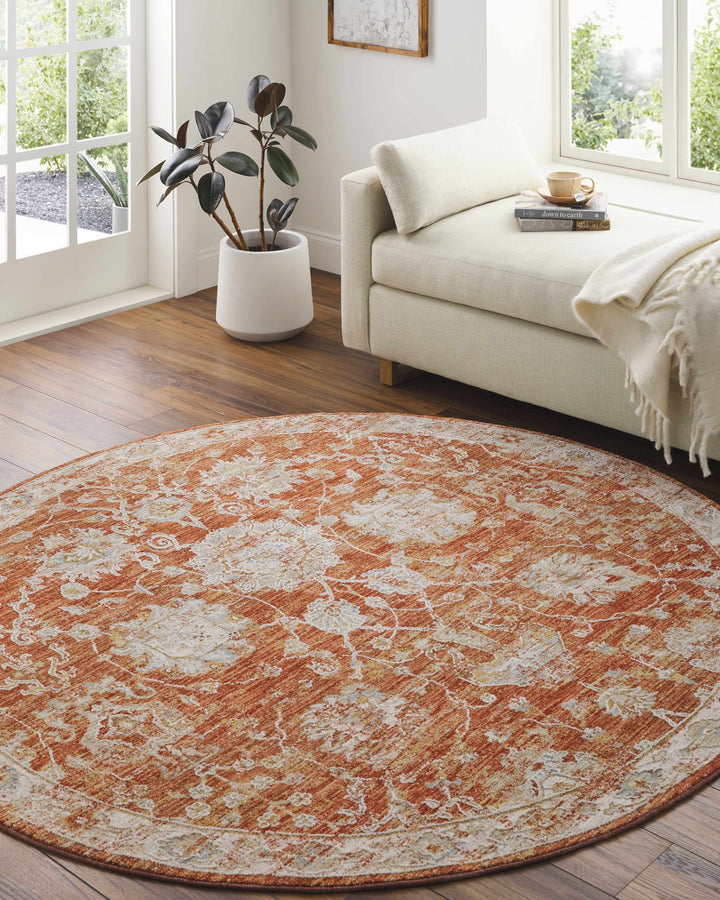 Manawan Traditional Area Rug – Cream, Rust & Olive