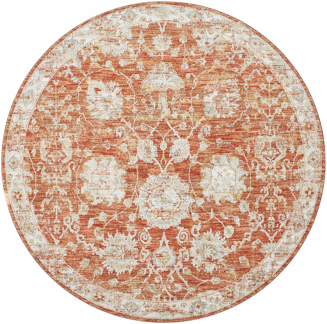 Manawan Traditional Area Rug – Cream, Rust & Olive
