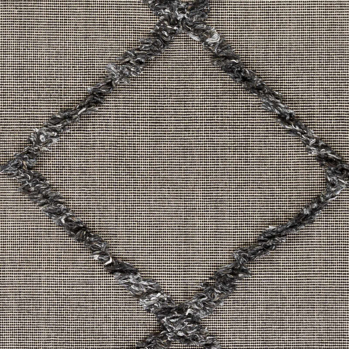 Mossman Modern Geometrical Design Black Hand Woven Area Rug