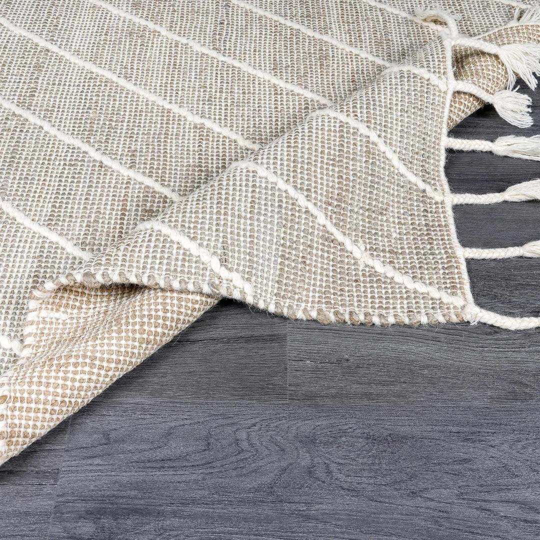 Marbletown Cream And Gray Hand Woven Jute & Wool Rug