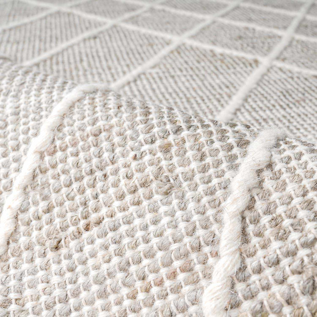 Marbletown Cream And Gray Hand Woven Jute & Wool Rug