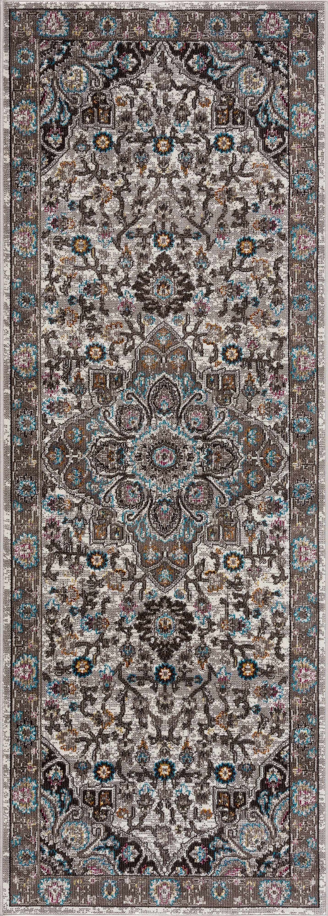 Mardin Traditional Medallion Design Brown Area Rug