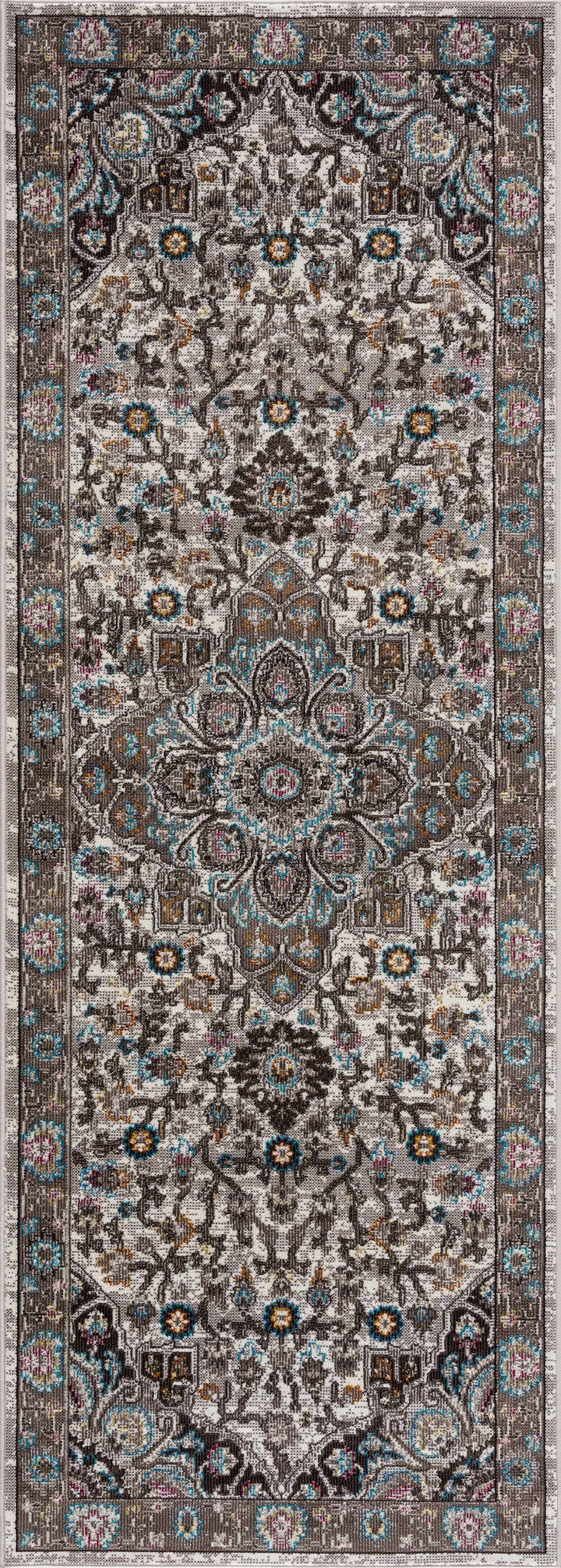 Mardin Traditional Medallion Design Brown Area Rug
