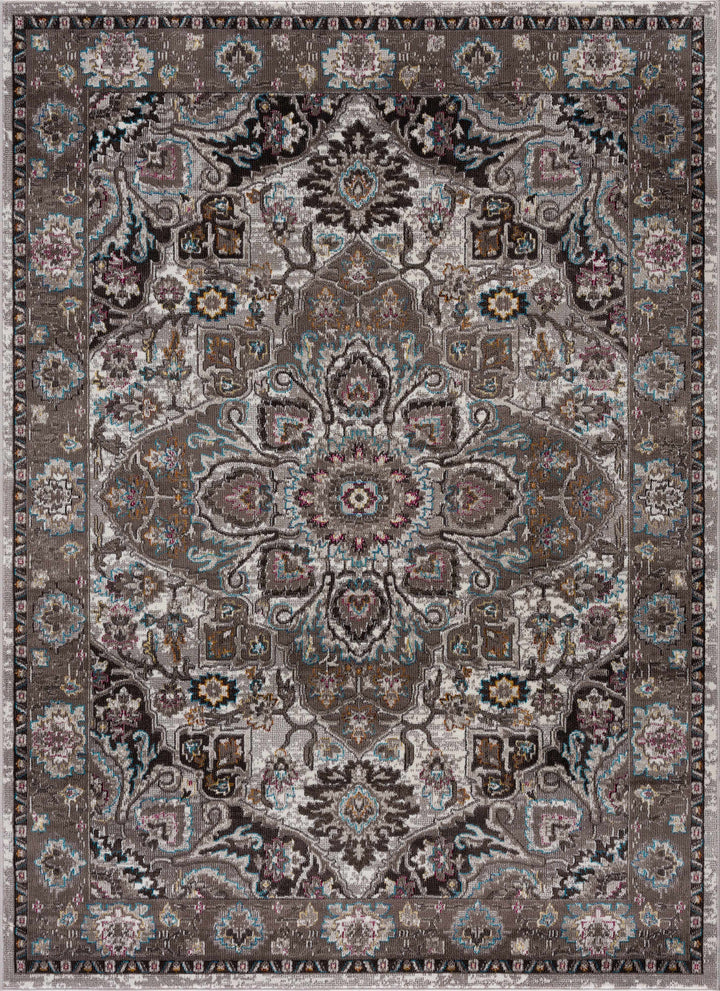 Mardin Traditional Medallion Design Brown Area Rug