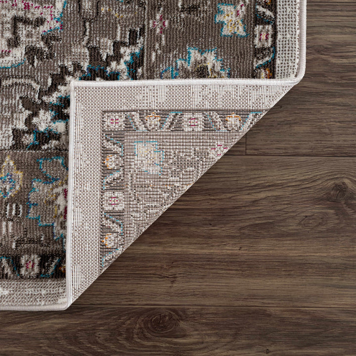 Mardin Traditional Medallion Design Brown Area Rug