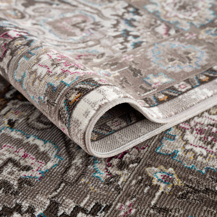 Mardin Traditional Medallion Design Brown Area Rug
