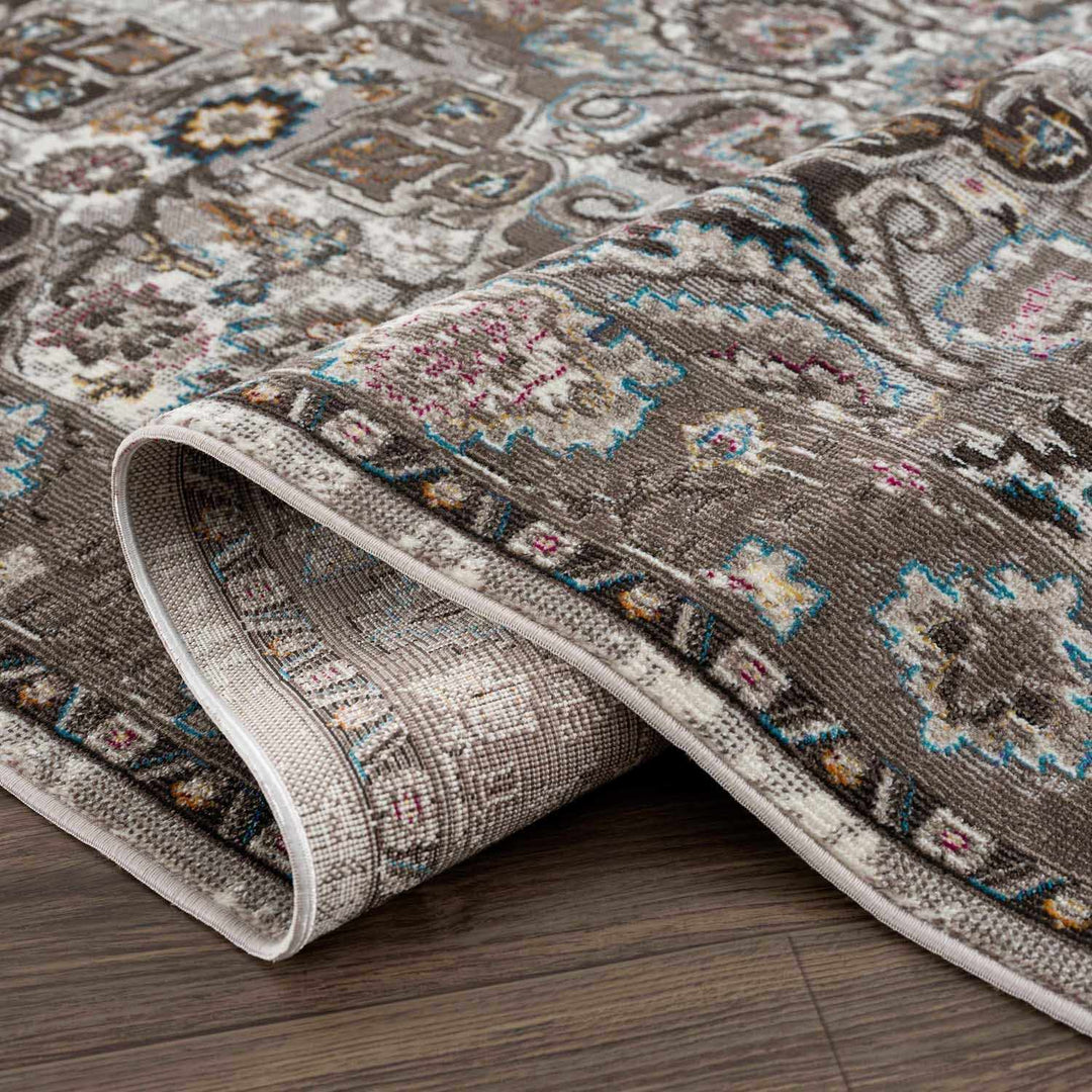 Mardin Traditional Medallion Design Brown Area Rug