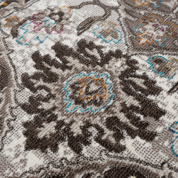 Mardin Traditional Medallion Design Brown Area Rug
