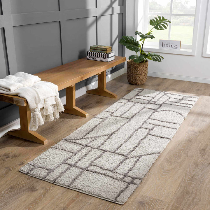 Andia Modern Abstract Design Silver And Gray Area Rug