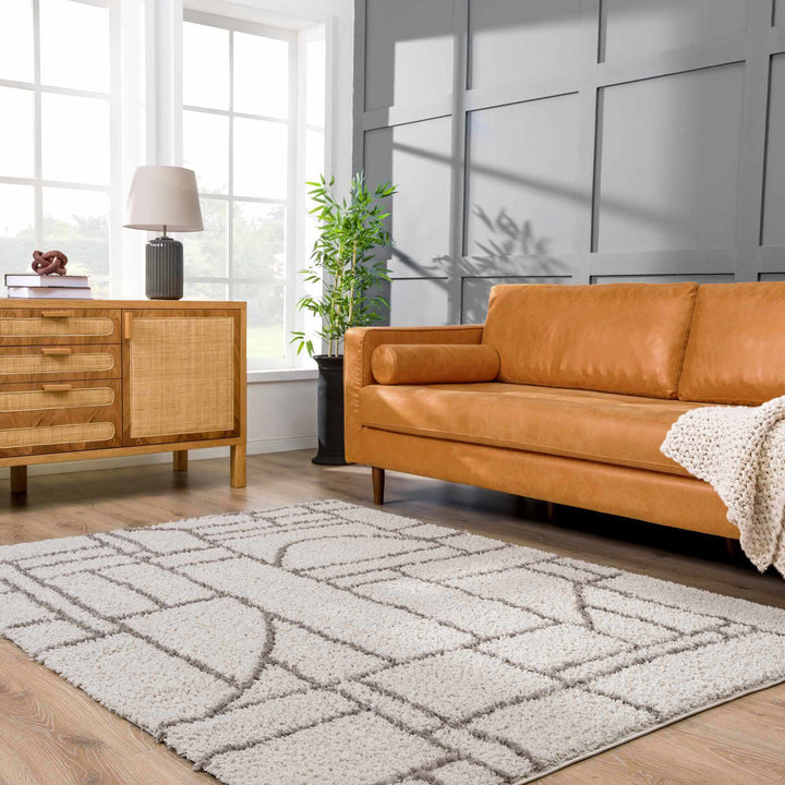 Andia Modern Abstract Design Silver And Gray Area Rug