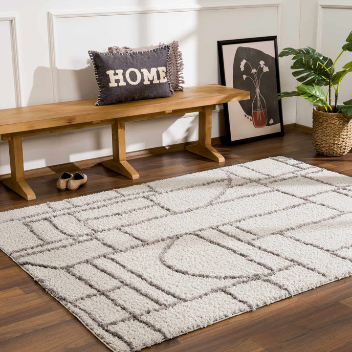 Andia Modern Abstract Design Silver And Gray Area Rug