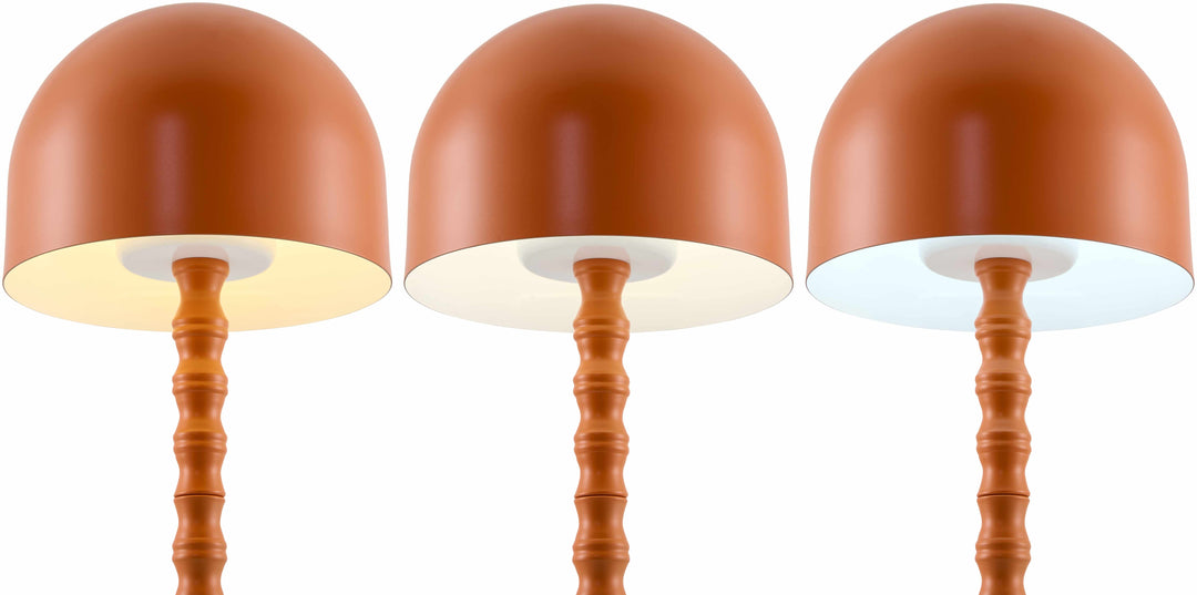 Magdagachi Traditional Orange & White Table Lamp – Iron Base, Metal Shade