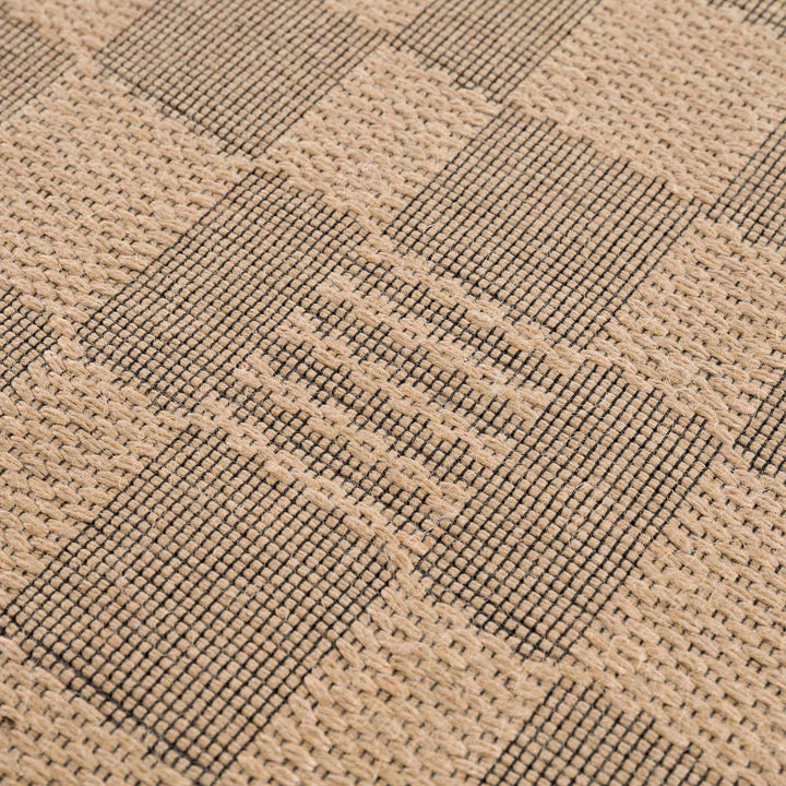 Nairi Modern Checkered Pattern Brown Washable Jute Rug