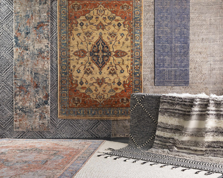 Bowlus Traditional Style Beige And Rust Hand Knotted Area Rug