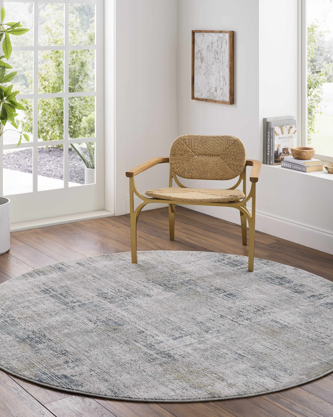 Neron Modern Abstract Design Gray And Blue Rug