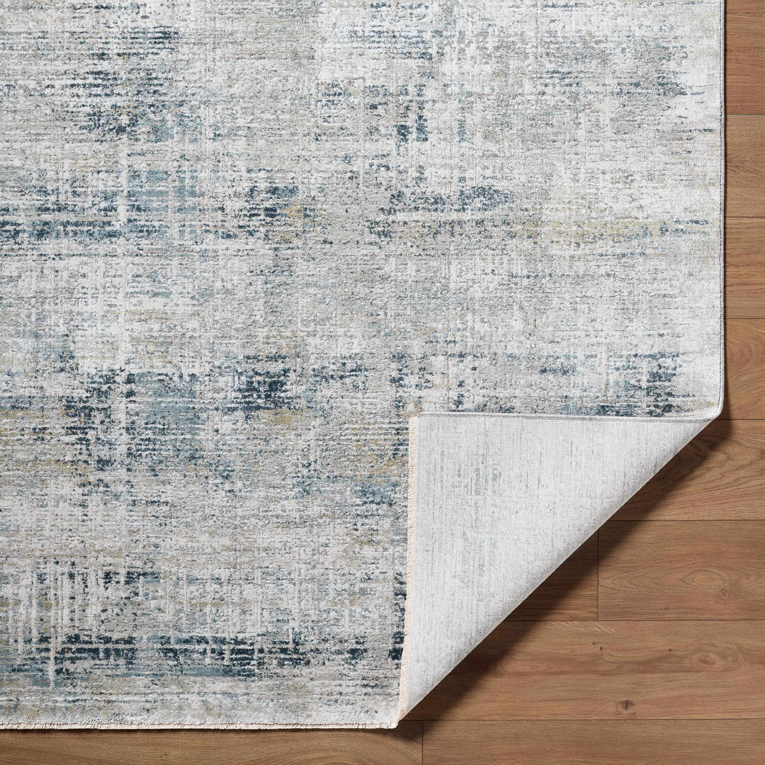 Neron Modern Abstract Design Gray And Blue Rug