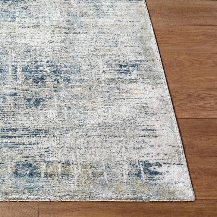 Neron Modern Abstract Design Gray And Blue Rug