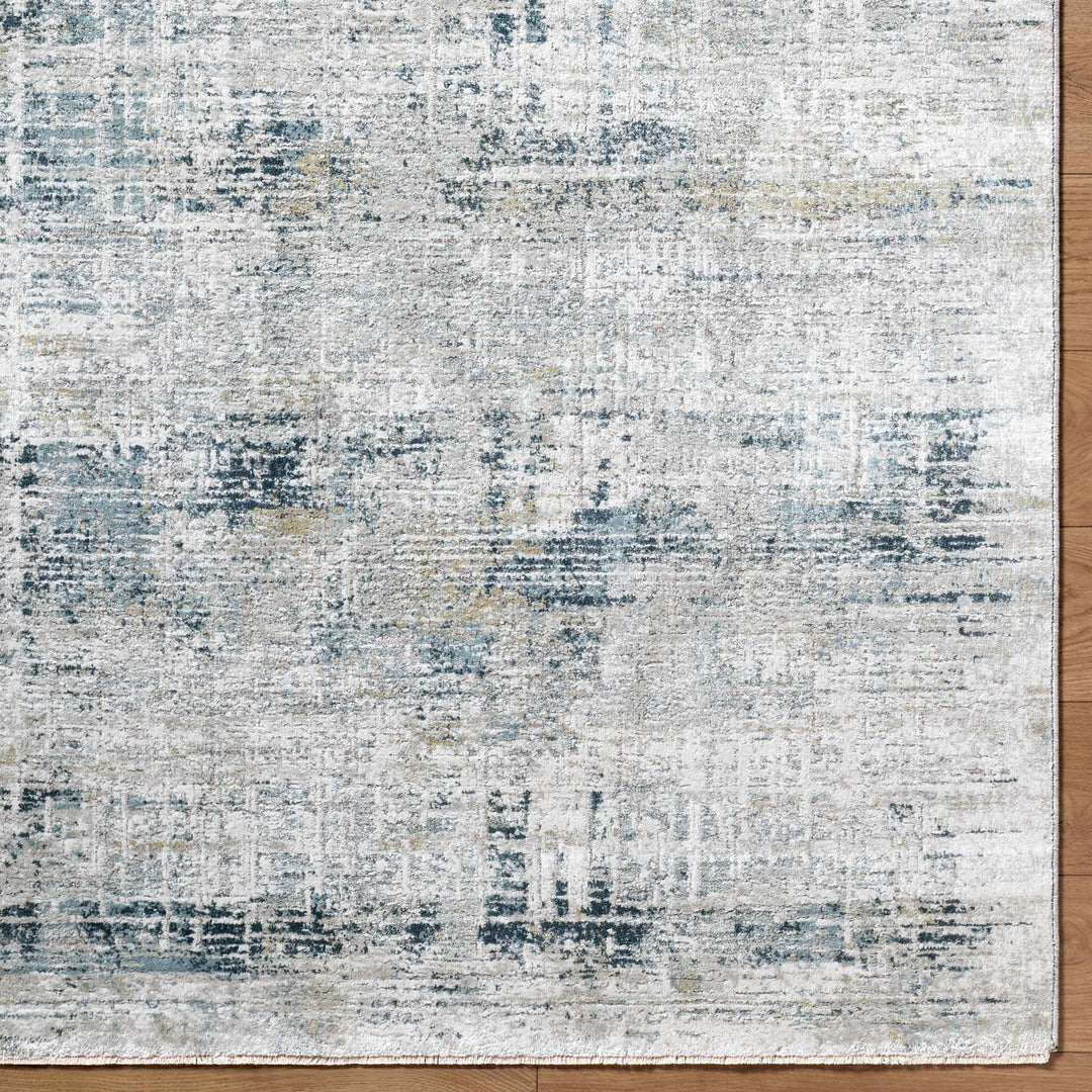 Neron Modern Abstract Design Gray And Blue Rug