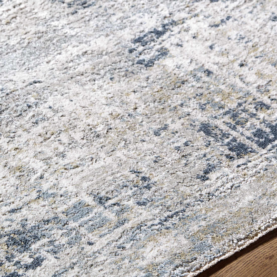 Neron Modern Abstract Design Gray And Blue Rug