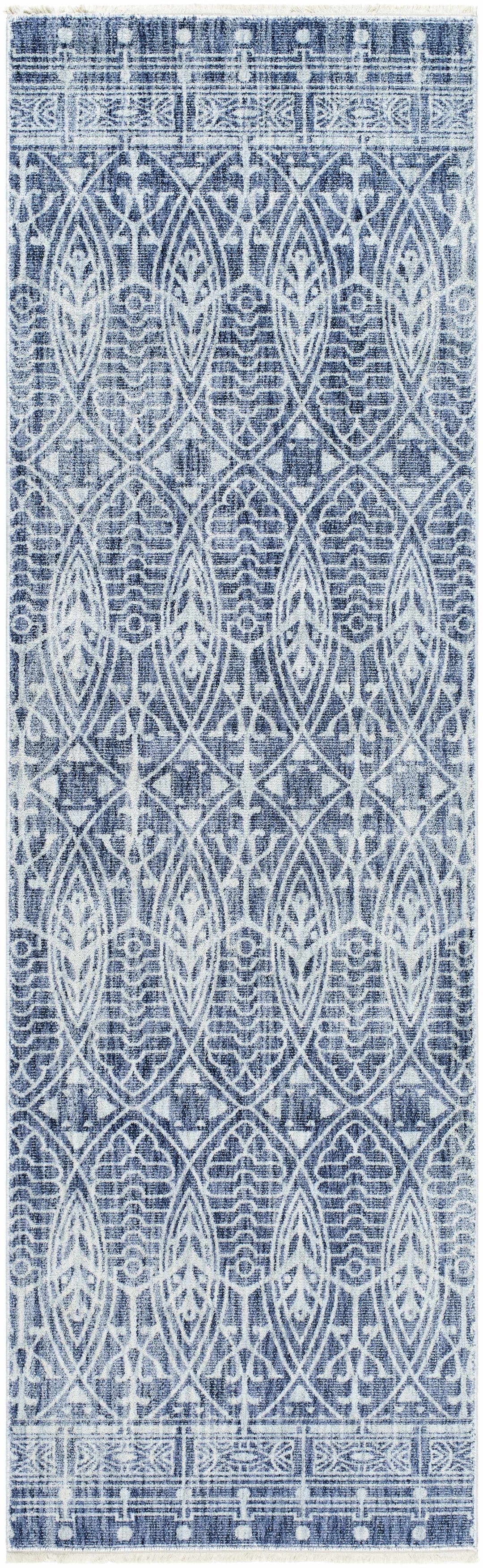 Netro Contemporary Style Blue And White Area Rug