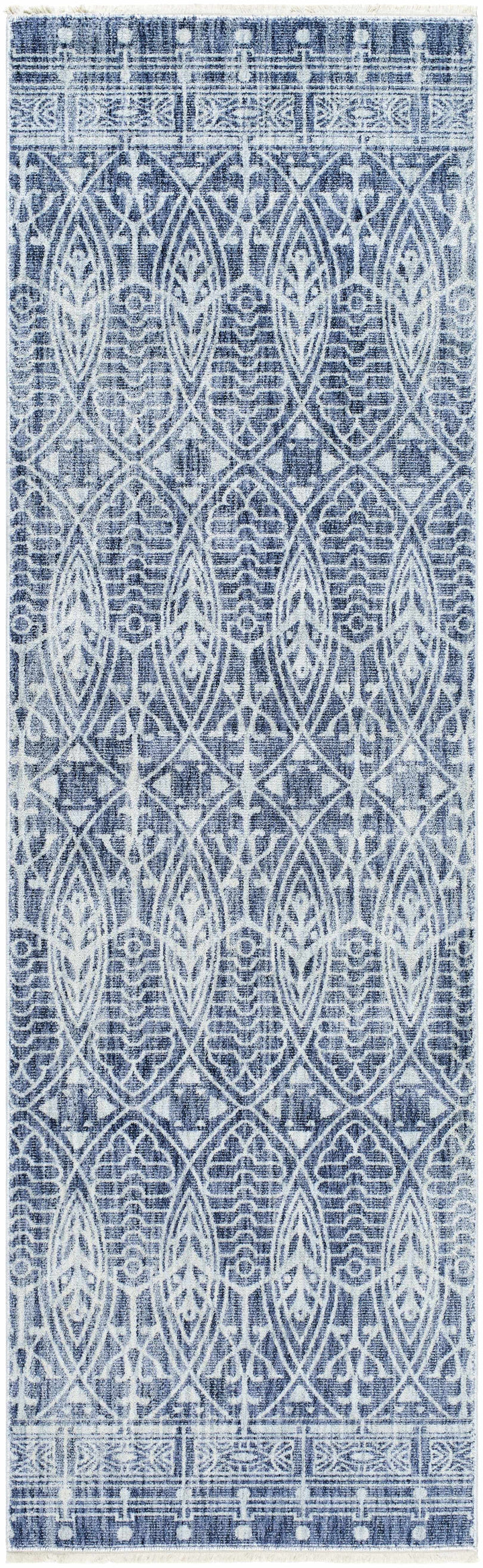 Netro Contemporary Style Blue And White Area Rug