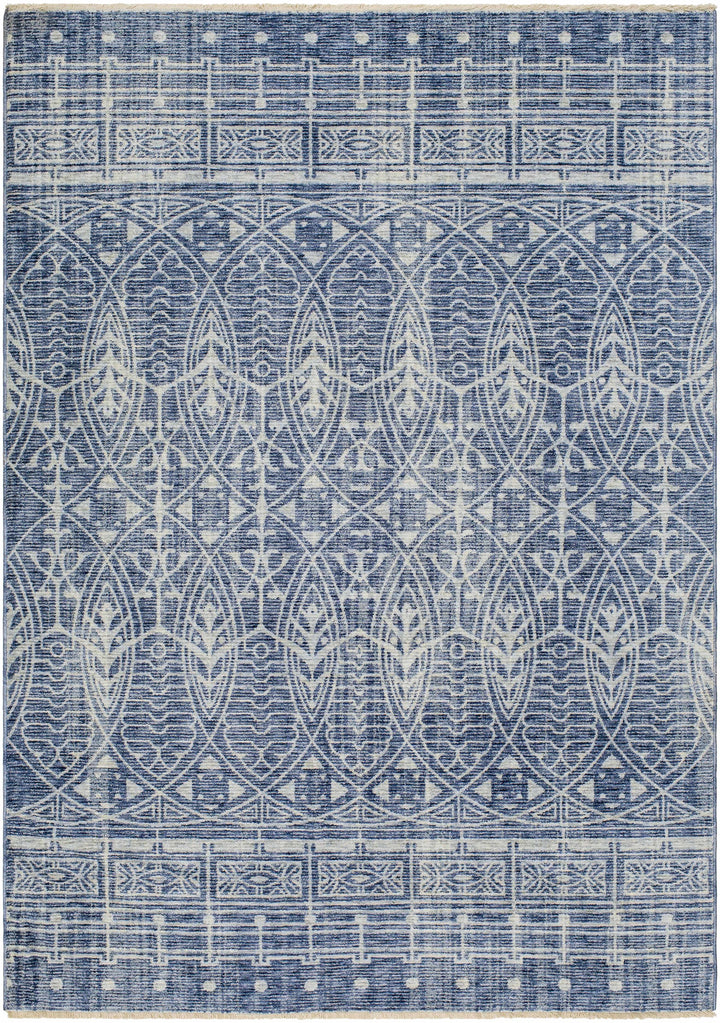Netro Contemporary Style Blue And White Area Rug