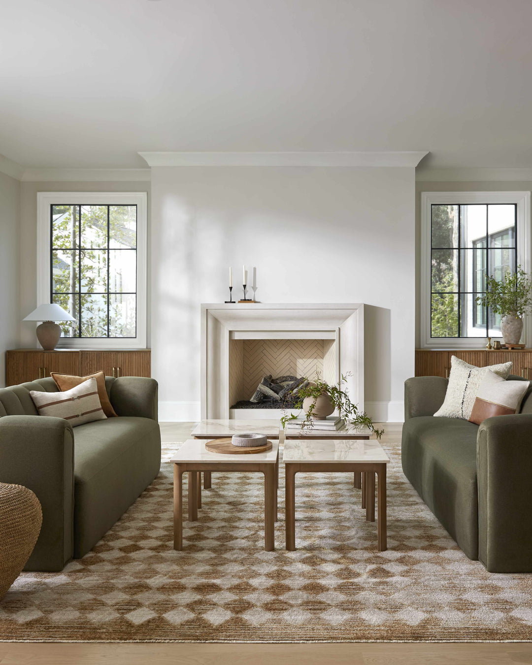 Arleta Modern Geometrical Brown And Ivory Area Rug