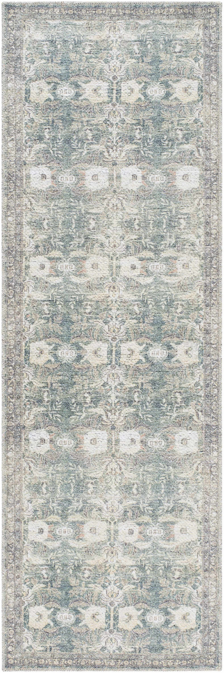 Walta Traditional Green And Brown Washable Area Rug