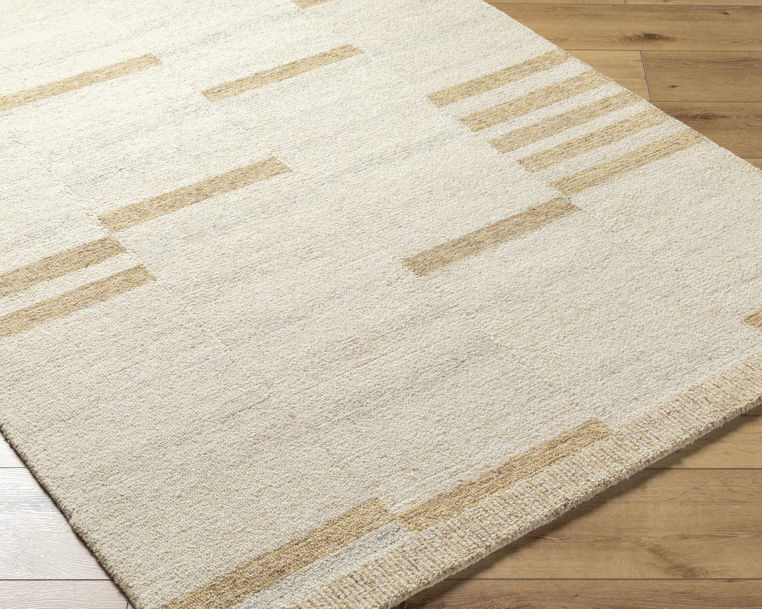 Max Modern Abstract Beige Hand Tufted Wool Area Rug